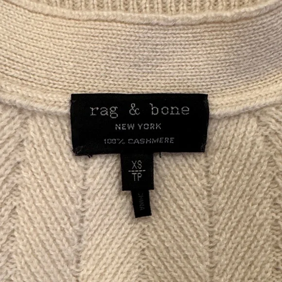 rag & bone Durham Cashmere Herringbone Cardigan - Picture 3 of 9